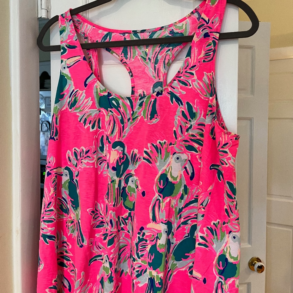 Lilly Pulitzer Print Tank Top, Pink, Large